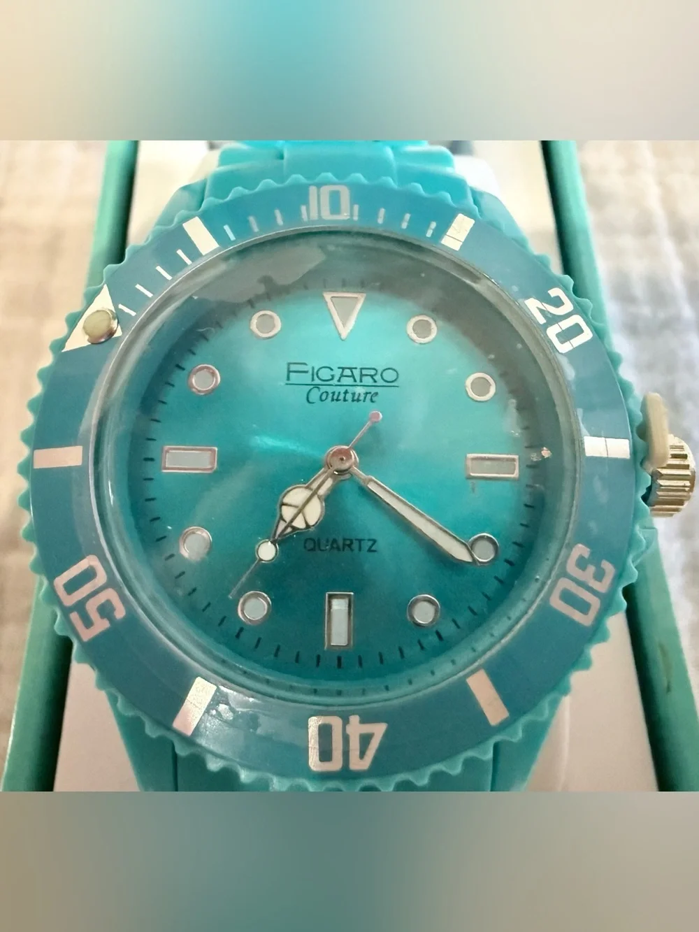 Figaro Couture Womens Turquoise Diver Watch Unworn NOS Boxed